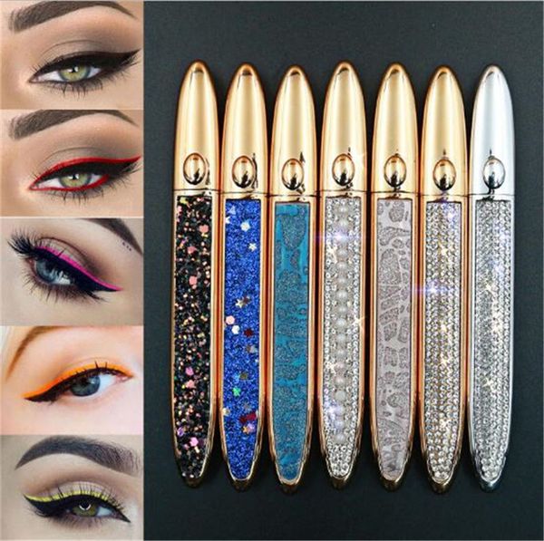 

8 colors diamond magic magnetic eyes makeup liquid eyeliner waterproof long lasting cool colorful eye liner for false eyelashes