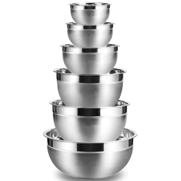 

stainless steel mixing bowl (set of 6) fruit salad storage set kitchen bowls