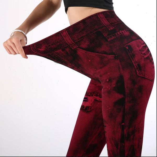 

women legging high waist leggings fashion push up jeans slim stretch pencil pants thin fake denim jeggings femme dropship, Black