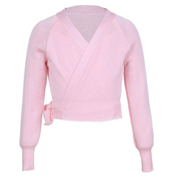 

autumn winter kids girls classic ballet wrap sweater long sleeve knit wrap cardigan dance warm--up gymnastics costumes, Blue
