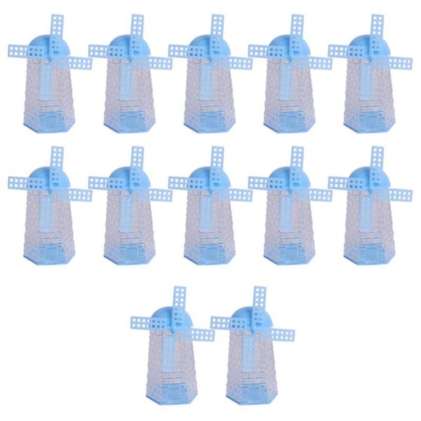 

gift wrap 12pcs clear candy boxes windmill shape sugar holder containers packaging box (light blue)