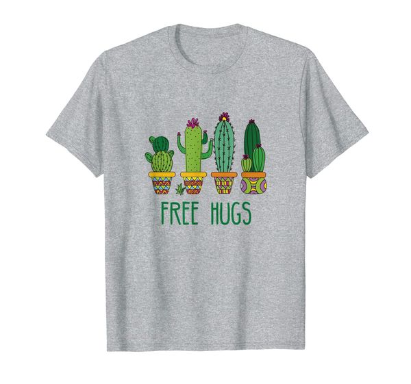 

hugs funny cactus plant lover gift t-shirt, White;black