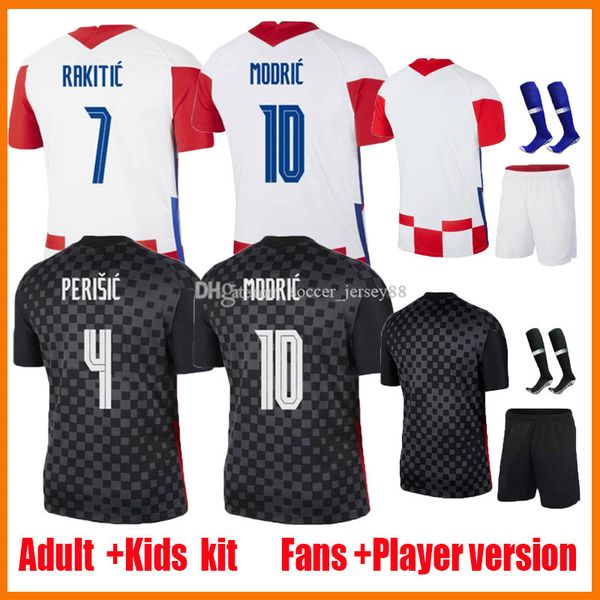 

2021 rakitic mandzukic soccer jerseys fans player version 20 21 22 maillots de foot 2020-21 modric perisic kovacic men kids kits uniform foo, Black;yellow