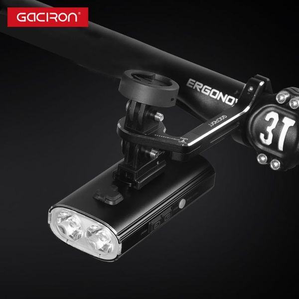 

gaciron waterproof v20d-1700 lumen bike light bicycle headlight rear light 2 in 1 with mount holder rechargeable bike