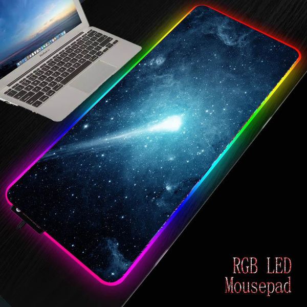 

mouse pads & wrist rests mrg outer space nebula rgb large pad xxl gamer desk non-slip rubber mousemat led mause backlit keyboard mice mats