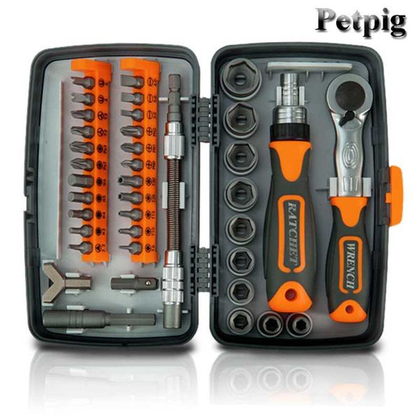 

professional hand tool sets 38 pcs of household combination set hardware box screwdriver labor-saving ratchet bit