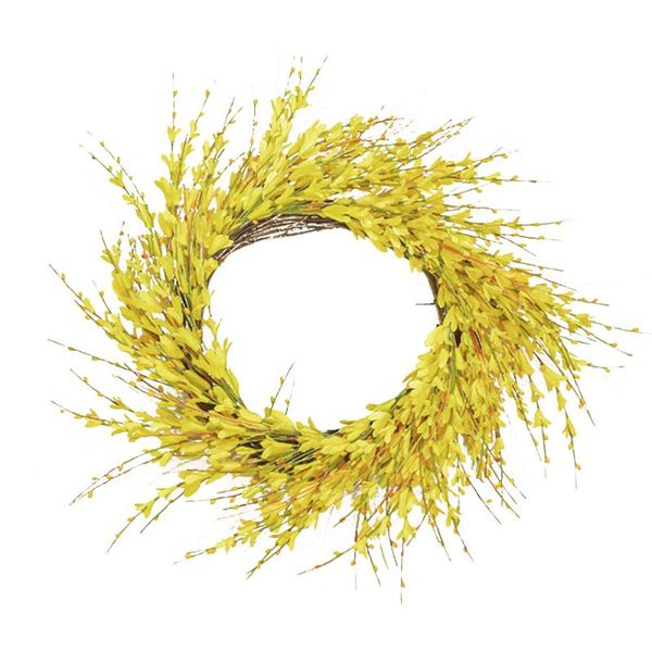 

decorative flowers & wreaths fake garland wreath forsythia floral wedding decoration garden home artificial outing holiday pography rattan