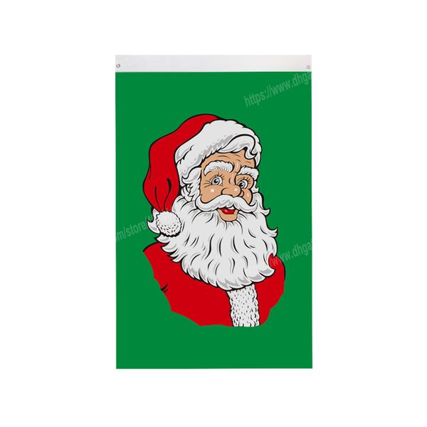 Merry Christmas Noel Baba Yüz Dikey Bayrak 90x150 cm 3 * 5ft Özel Banner Metal Delikler Condmets Kapalı ve Açık Özelleştirilebilir