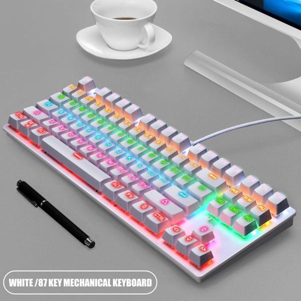 

green shaft mechanical keypad 87 keys gaming keyboard for windows xp/7/8/10 systems keyboards