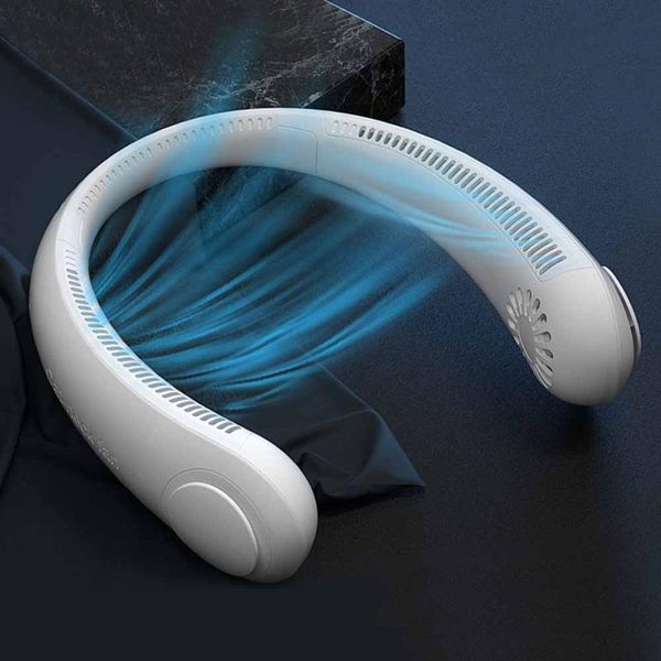 

electric fans portable neck fan summer usb rechargeable mute bladeless 360 degree lazy neckband 48 surround air outlets for outdoor indoor