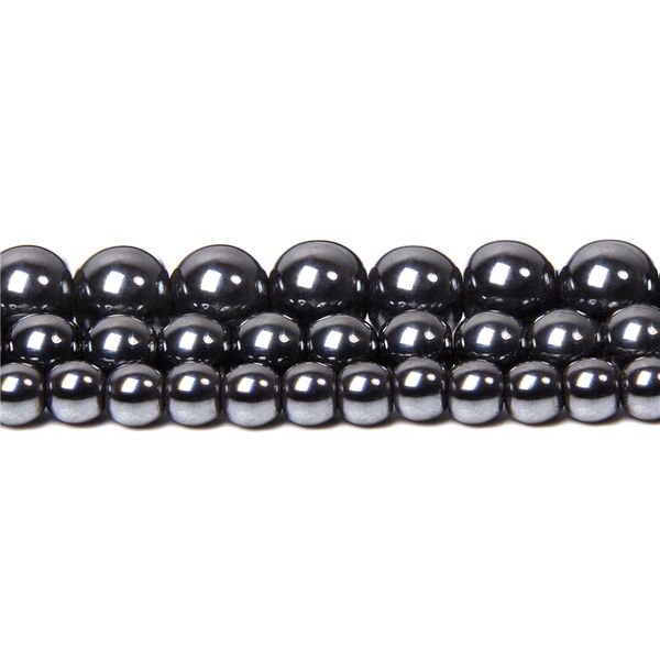 

15.5 black hematite beads 4 mm 6 mm 8 mm 10 no magnetic polished round loose stone beads for diy making jewelry men bracelet