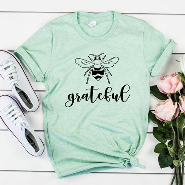 

women's t-shirt grateful bee t shirts women clothing 90s aesthetic clothes streetwear t-shirts save the bees graphic tee cotton drop, White