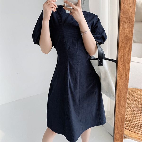 

2021 new mulheres mini vestido de manga curta cintura o pescoo cor slida senhora casual primavera vero vestidos curtos roupas femininas 62xo, Black;gray