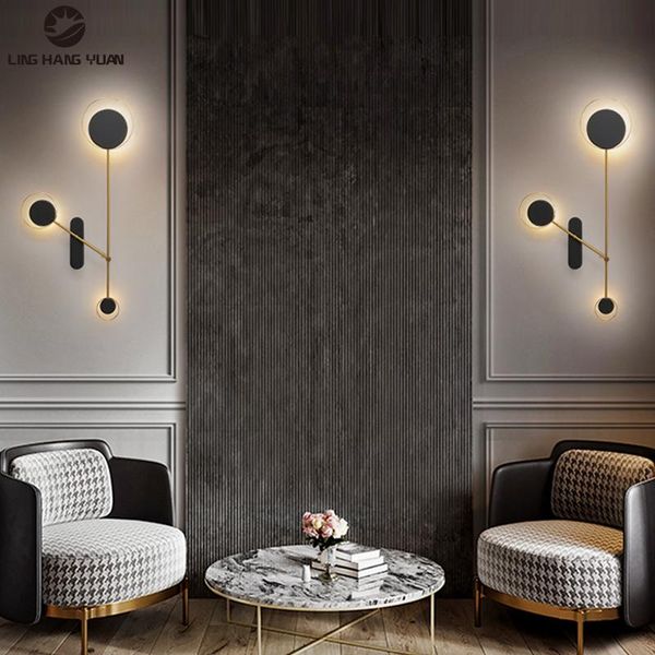 

wall lamp modern led home indoor decor lights for living room bedroom light aisle adjustable sconces black