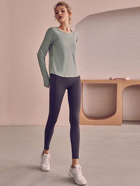 

high waist yoga pants women's spring and autumn 2021 new fashion slim tight hip lifting abdominal training running fitness pants, Gray