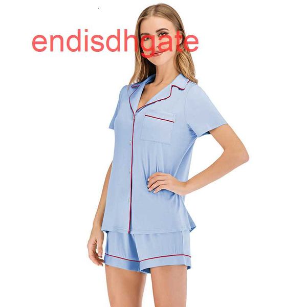 

new short sleeve autumn pajamas 2021 women's summer suit modal leisure home wear, Black;white
