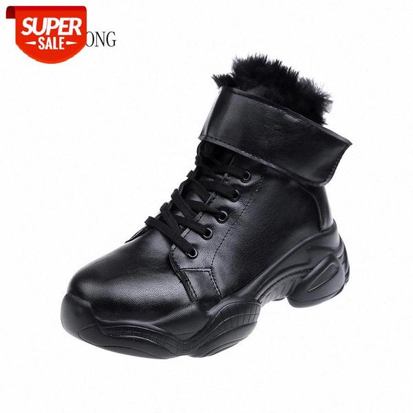 

snow boots 2019 new women's shoes winter plus velvet cotton shoes korean version of the wild high-ladies casual boots #vv7k, Black