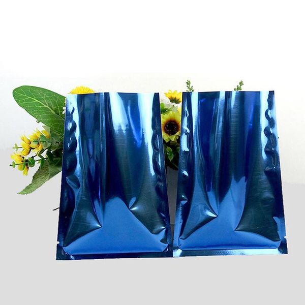 

gift wrap 100pcs/lot blue vacuum bags for storage aluminum plain bag custom printed heat seal