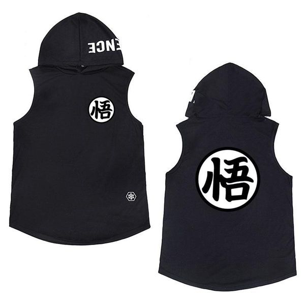 

men's t-shirts 2021 fashion hooded sleeveless t-shirt print summer personality printing t shirt men, White;black