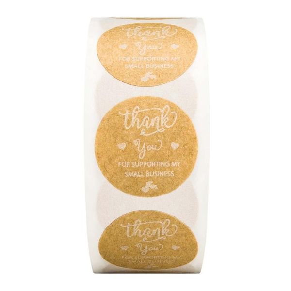 

500pcs thank you for supporting my business kraft stickers seal label scrapbook