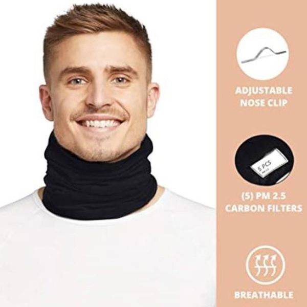 

scarves multifunctional head scarf neck cover with safety filter washable, Blue;gray