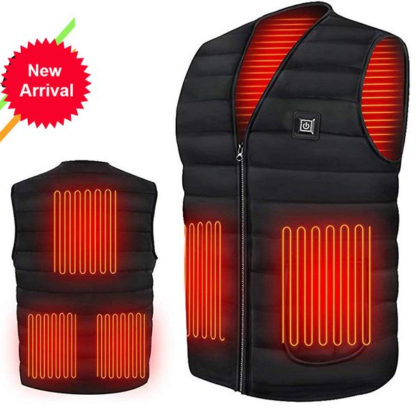 

2021 new men autumn smart cotton usb infrared electric heating vest women outdoor flexible thermal winter warm jacket 6xmb cvmk, Black;white