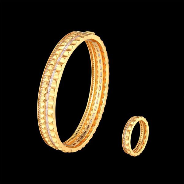 

earrings & necklace lanyika simple bangle and ring set stainless steel bar-type zircon inlay classic female party fashion jewelry gift, Silver