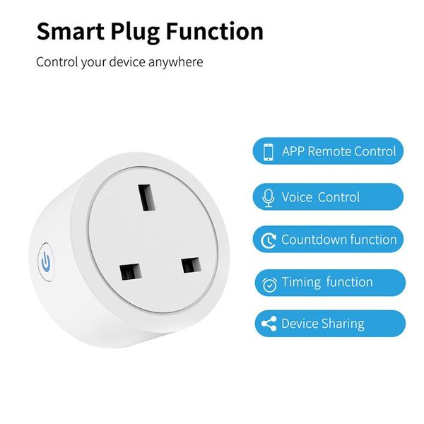 

smart power plugs uk 16a plug wifi socket energy monitor timing function life app remote control works with alexa google home