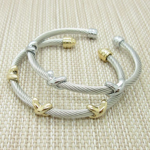 

new bracelet jewelry wholesale individual steel wire bracelets x shape titanium steel bracelet fashion stainless steel bracelet men bangle, Black