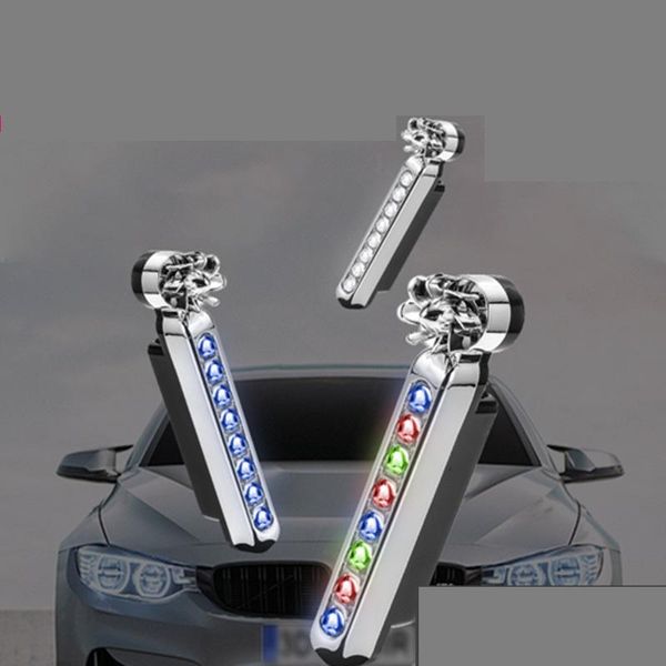 

8pcs led wind powered auto decorative lamp with rotation fan no need external power supply car daytime running lights