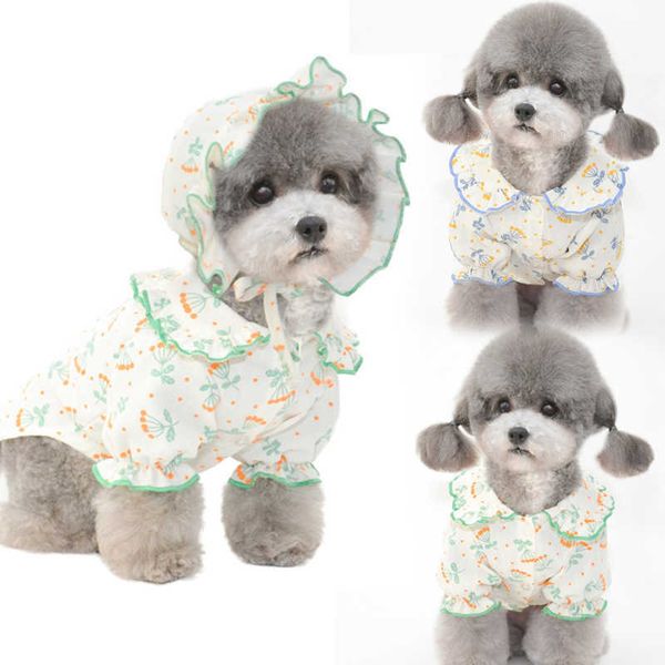 Camisa do cão de verão Pet Hat Cap Cat Cat Cachorrinho Roupas Pequeno Roupas Ao Ar Livre Pet Roupas Yorkshire Pomeranian Shih Tzu Poodle Coat 211007