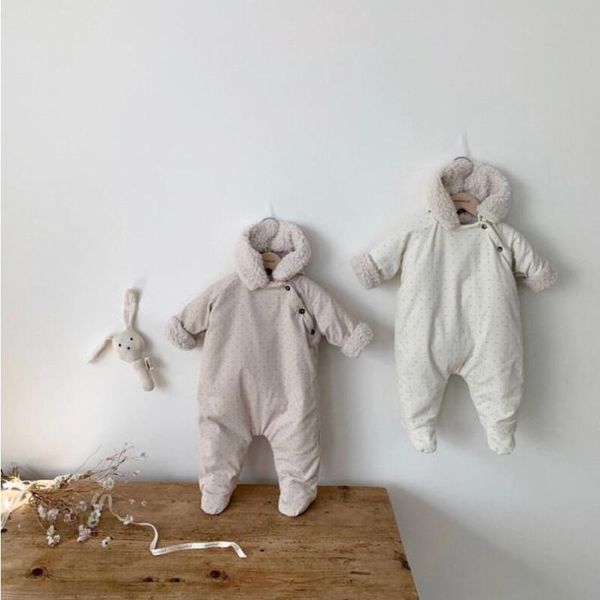 

newborn baby snowsuit winter velvet baby girls romper thick warm toddler jumpsuit hooded clothes infant boys clothes outerwear, Blue