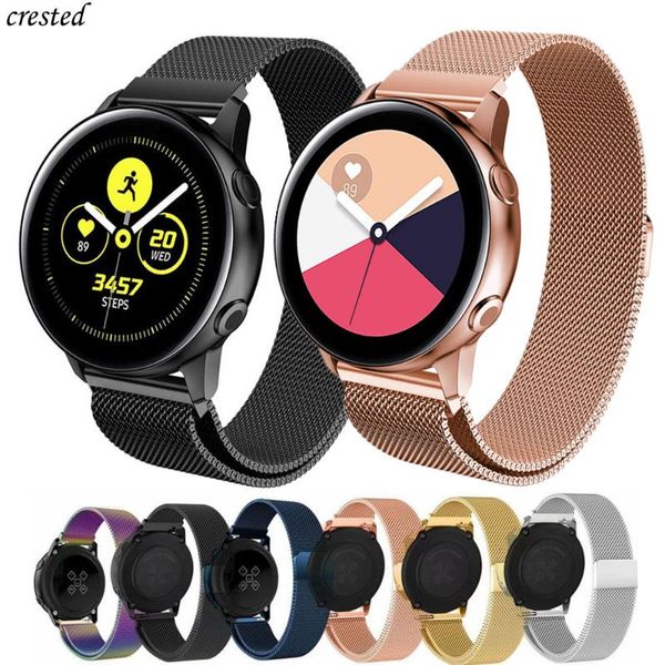 

watch bands milanese strap for samsung galaxy active 2 46mm/42mm gear s3 frontier band 22mm stainless steel bracelet active2 40mm 44mm, Black;brown