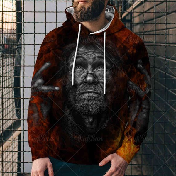 

20213d sweater street horror classic 3d printed men's casual sports hoodiedcfw, Black
