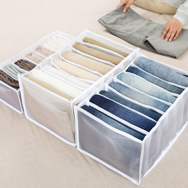

clothing & wardrobe storage 9/7 grids jeans box closet clothes compartment boxes drawer socks separation organizer pants