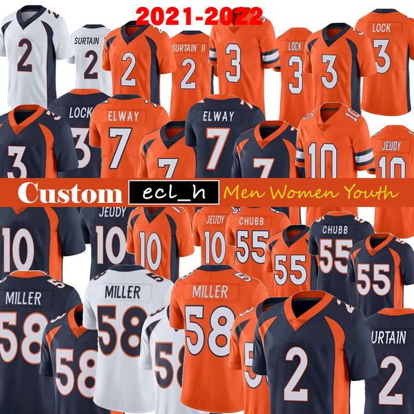 

2021 football jersey custom men women youth 2 pat surtain ii 3 drew lock 7 john elway 10 jerry jeudy 55 bradley chubb 58 von miller 31 simmo, Black;red