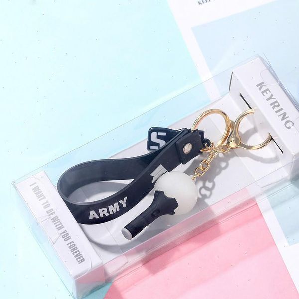 

kpop bangtan boys exo got7 twice nct lights keychains 3d soft silicone creative keyrings bag pendant key tings accessories, Black