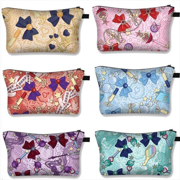 

lovely bowknot cosmetic women bags stick makeup girls case ladies trave organizers