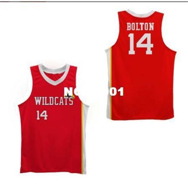 

vintage 21ss wildcats troy bolton #14 rare movie version of jersey basketball full embroidery size s-4xl or custom any name or number jersey, Black