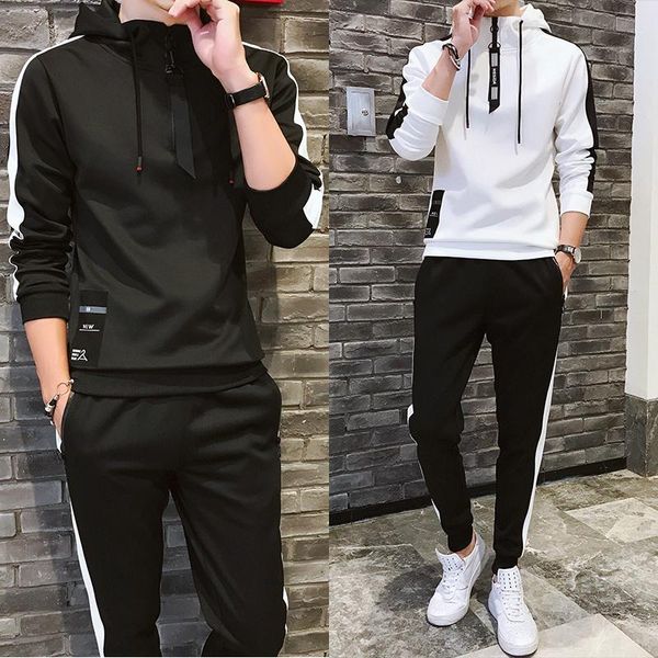 

men's tracksuits korean style men sets casual loose fashion tracksuit jogging suits hoodie pullover chandals hombre clothing db60t, Gray