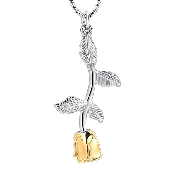 

pendant necklaces rose flower cremation jewelry - romantic shape urn for ashes, Silver