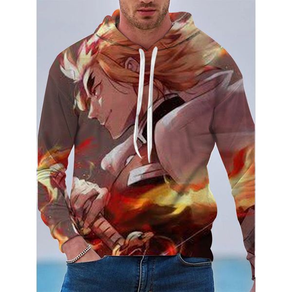 

japanese mania fanatic pattern men is a 3d printed hoodie visual impact party punk goth round neck american sweater hoodie, Black