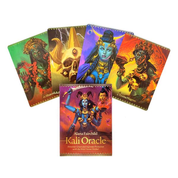 New Tarot Cartões Kali Oracle e PDF Divinate Divinational Deck Entertainment Festas Board Support Support Shipping 44 PCs