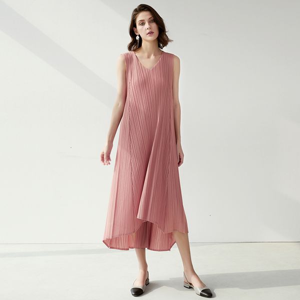 

2021 new fashion summer sun pleats big swing waist tie spaghetti strap v-neck sleeveless ribbed 596m, Black;gray