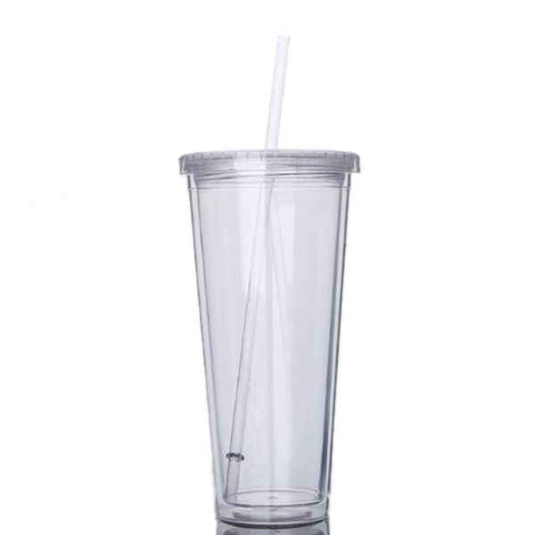 

double layer plastic smoothie cold drink travel mug fruit cup reusable water bottle
