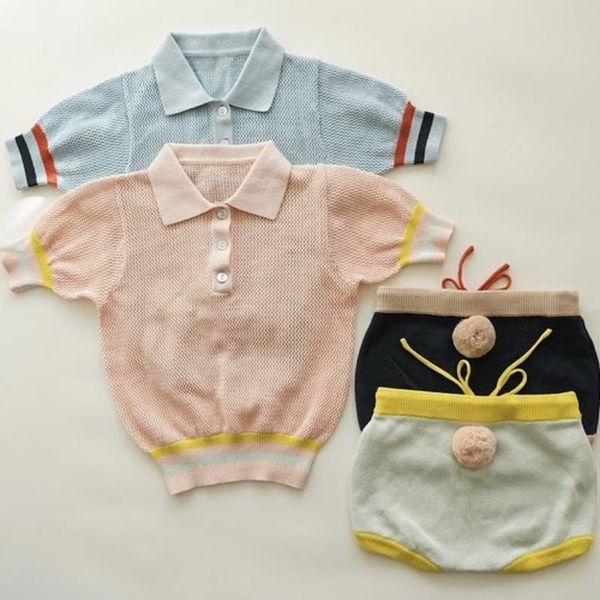 

spring/summer 2021 new tail knit shorts hollow knit sweater, Blue