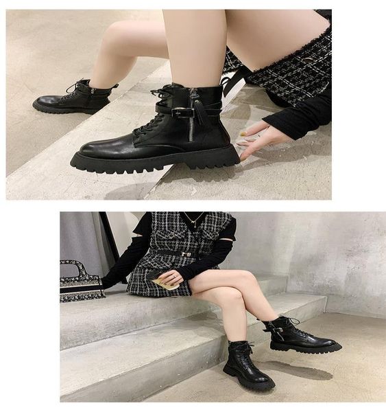 

boots european and american with round head short tube in winter 2021, Black