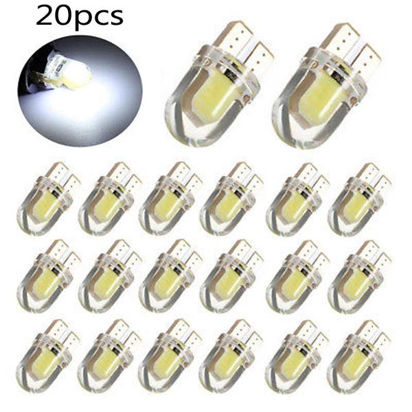 

emergency lights w5w car bulbs 20pcs turn signal dc 12v lamps bright white t10 cob 4 smd