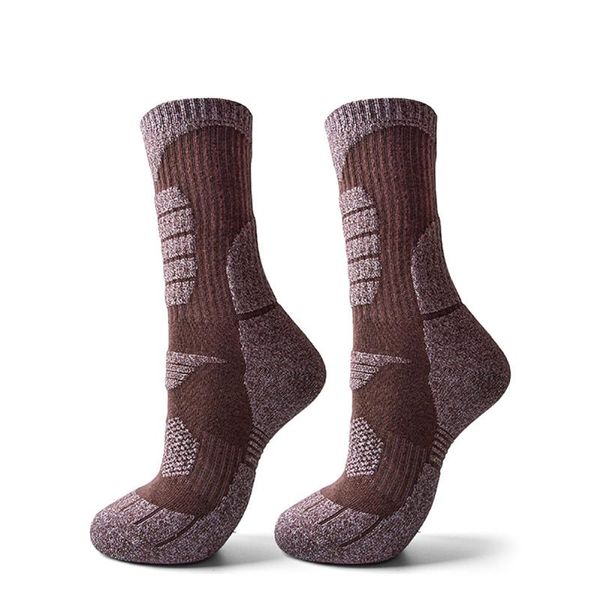 

sports socks 1 pair breathable absorb sweat non slip soft home skiing outdoor thick mountaineering winter snowboard middle tube, Black