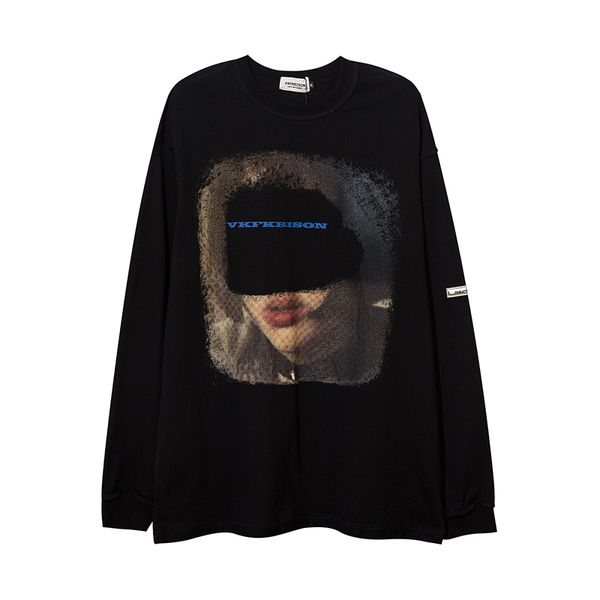

sweatshirts designer fashion brand dark long-sleeved t shirt men and women hip-hop street style thin top, Black